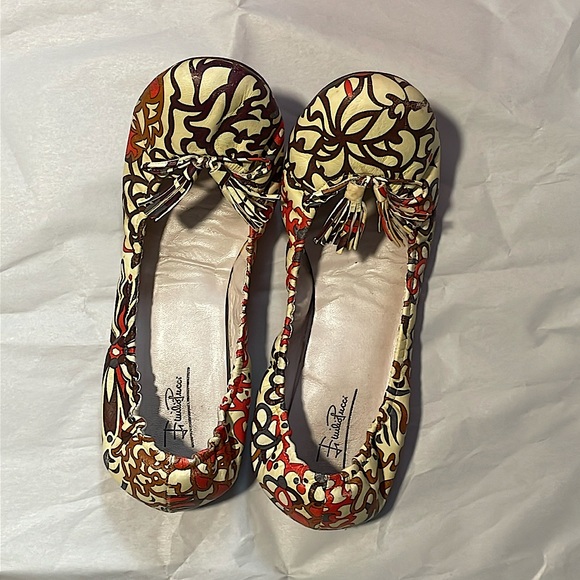 Emilio Pucci Leather Ballet Flats Classic Print - Picture 7 of 15